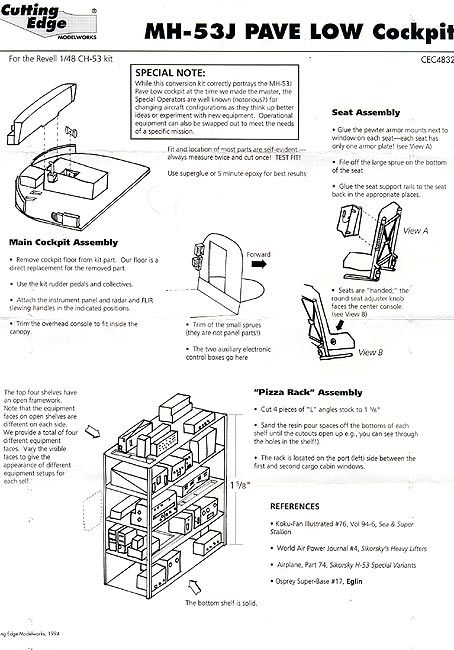 review of Cutting Edge CEC48032 - 1/48 MH-53J Pave Low Cockpit Set