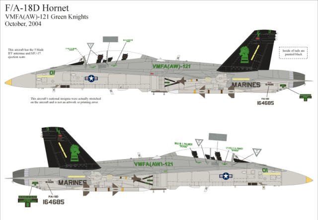review MAW Decals 32-MAW003 F/A-18D decal sheet