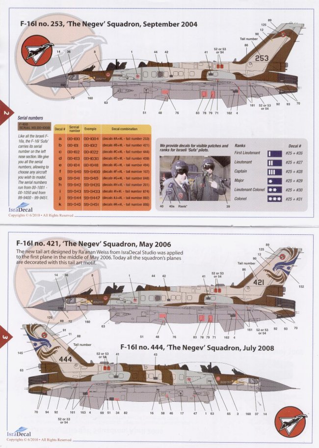 IsraDecal 1/32 Israeli Air Force F-16I Sufa decal sheet