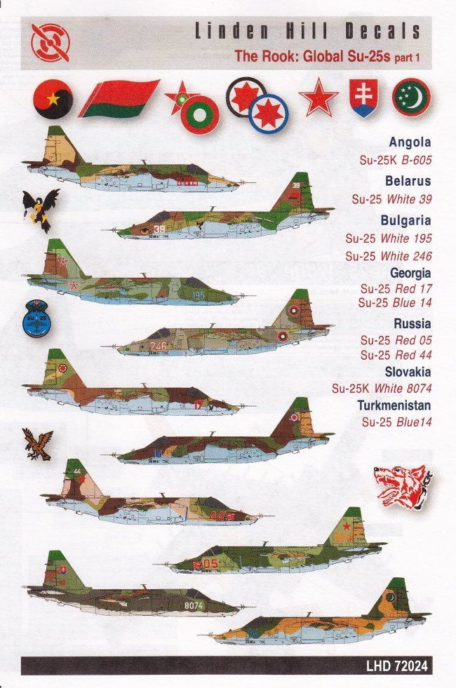Linden Hill decals 1/72 The Rook: Global Su-25s Part 1 - LHD72024 Linden Hill decals 1/72 The Rook: Global Su-25s Part 1 - LHD72024