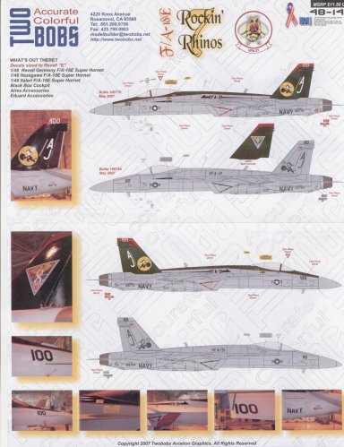 Two Bobs Decals 48205 F/A-18E Super Hornet Lemoore Screamin Eagles 