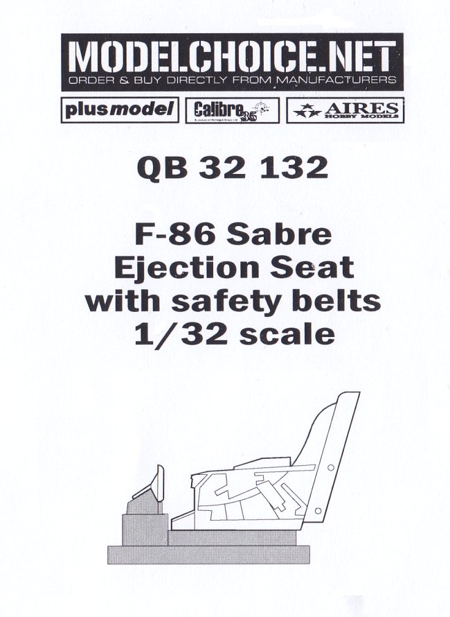Quickboost F-86 ejection seat with safety belts Schleudersitz mit Gurte 1:32 kit 